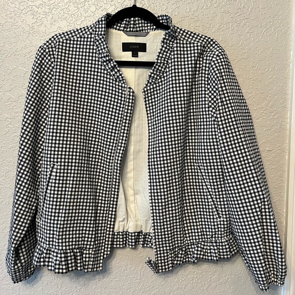 J.Crew gingham light jacket, excellent condition